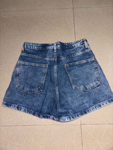 Trendy Blue Denim Cargo Shorts