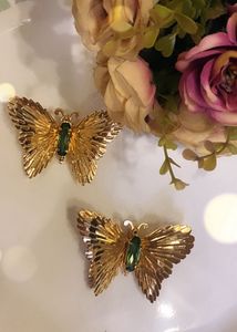 Vintage Butterfly green earrings