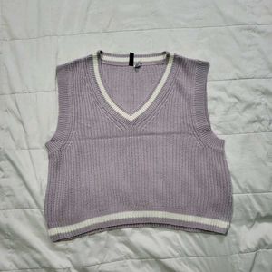 🌸 H&amp;M Lavender Preppy Knit Sweater Vest
