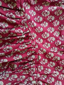 Maroon Floral Print Kurta
