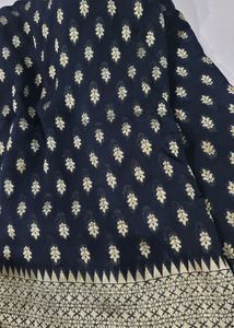 Black Banarasi Kaddi Georgette Saree
