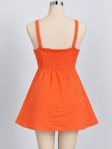 Rust Orange Tie-Strap Cami dress