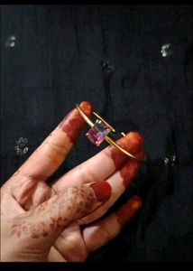 Gold Bangle with Gemstone