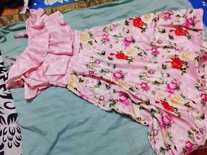 Pink floral dress