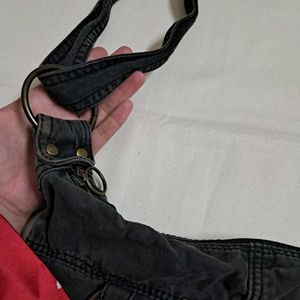 Y2k Vintage 2000s Grunge Buckle Grey Hobo Bag