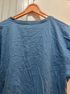 Loose Fit Blue Graphic Print T-Shirt, Bust- 40/42