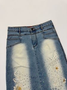 Embellished Denim Skirt