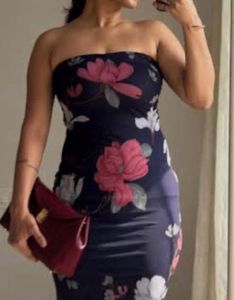 Strapless Floral Bodycon Dress