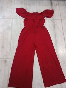 Chic Red Off-Shoulder Jumpsuit