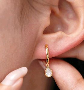 Elegant Gold Pear Drop Earrings