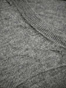 V Neck Shaped Grey Sweatshirt