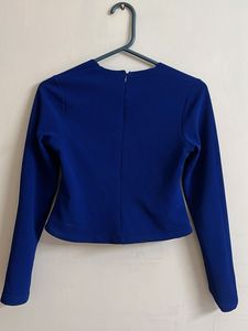Royal Blue Square Neck Crop Top