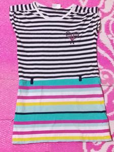 Striped Tunic with Colorful Pocket