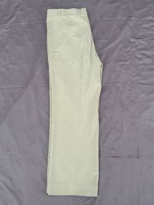 Cream linen korean pent Wide leg