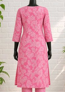 Pink Floral Kurta Set
