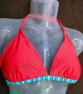 Red Polka Do🤎t Bikini Top