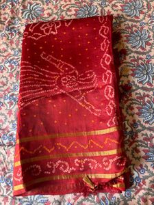 Pure silk bandhej gharchola saree