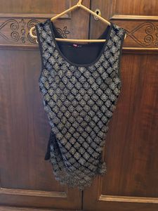 Sparkly Embellished Black Tank Top