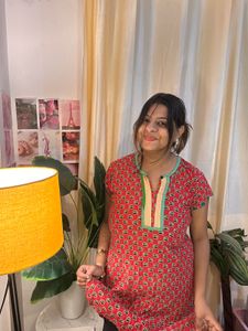 Red Printed Kurta
