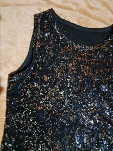 Sparkly Black Sequin Tank Top