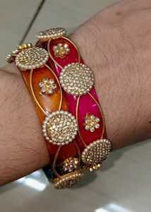 Designer Stone Work Bangles Set | Multicolor