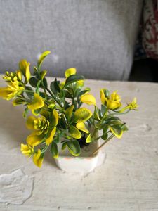 Artificial Yellow Flowers in Pot