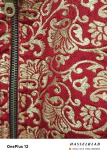 Red &amp; Gold Brocade Blouse