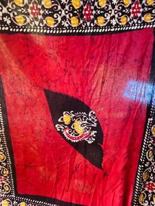 Red &amp; Black Batik Scarf With Surprise 🎁