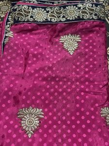 Beautiful Pink Saree with Embellishments