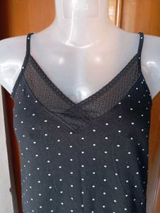 Black Polka Dot Slip Dress