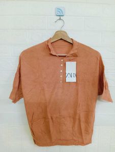 Orange Button-Down Shirt