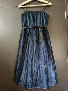 Navy Blue Net & Satin Dress 🤩