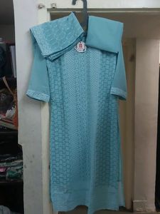 Blue Chiffon Lukhnavi Ready-made Full Set