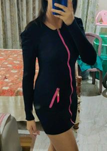 Sweater Dress Cum Cardigan