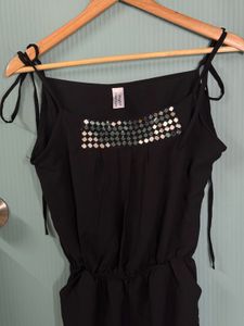 Black Embellished Romper