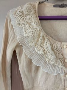 Vintage Lace Collar Cardigan