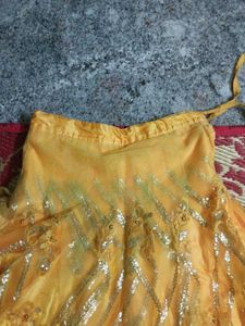 Beautiful Yellow Sequin Ethnic Skirt