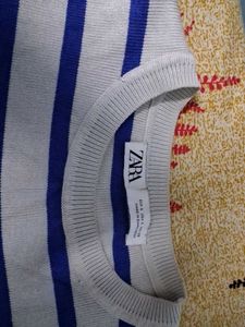 Zara Striped Baby Crop Tee (Trending)