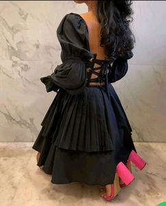 Black Corset Flared Dress