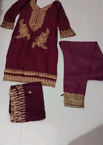 Embroidered Kurta Set with Dupatta