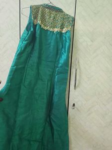party wear Teal Embroidered Kurta Set