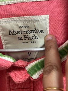 Abercrombie &amp; Fitch Coral Polo Shirt with Moose Lo