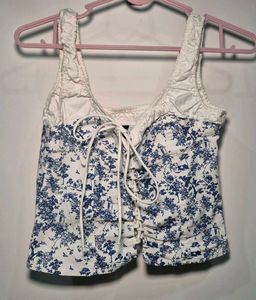H&M Divided Floral Front tie up top XS