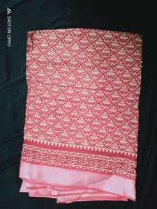 Elegant Pink Block Print Saree
