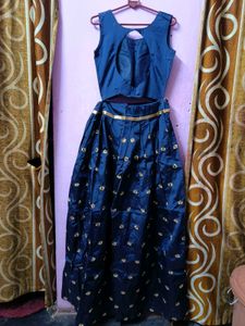 Elegant Blue Embroidered Lehenga Choli Set