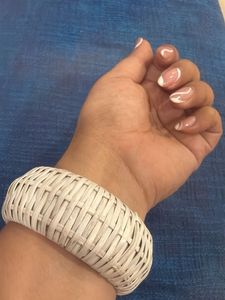 White Woven Bangle Bracelet