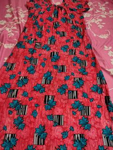 Comfortable Nightgown with Floral Print