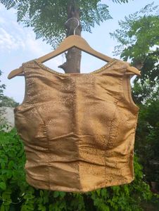 Elegant Gold Brocade Blouse