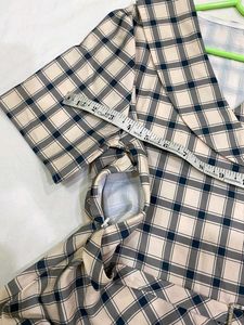 Vintage Plaid Button-Up Midi Dress