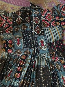 Boho Patchwork Dress with Sequins